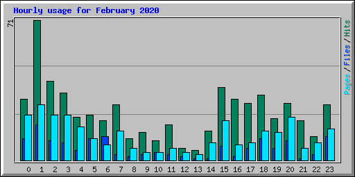 Hourly usage for February 2020